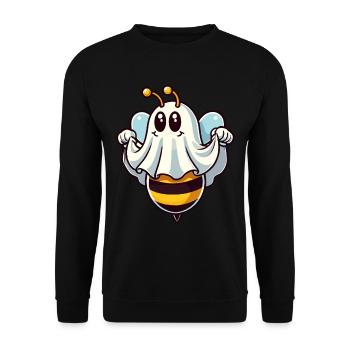 Funny Bee Ghost Cute Ghost Bee - Unisex Sweatshirt - black - Front - Alina (178cm) & Michal (187cm)