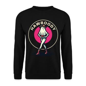 Cowboy Girl Ghost Funny Pun Saying - Unisex Sweatshirt - black - Front - Alina (178cm) & Michal (187cm)