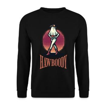 cowboy fille fantôme drôle disant HawBoody - Sweat-shirt Unisexe - noir - Devant - Alina (178cm) & Michal (187cm)