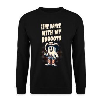 Cowboy With Boots Line Dance Ghost Vintage Retro - Unisex Sweatshirt - black - Front - Alina (178cm) & Michal (187cm)