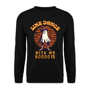 Cow-boy avec bottes Danse en ligne fantôme - Sweat-shirt Unisexe - noir - Devant - Alina (178cm) & Michal (187cm)