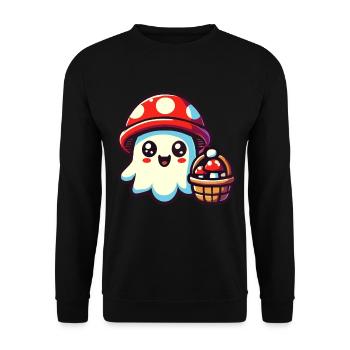 Mushroom Picker Ghost Ghost Mushroom Lover - Unisex Sweatshirt - black - Front - Alina (178cm) & Michal (187cm)