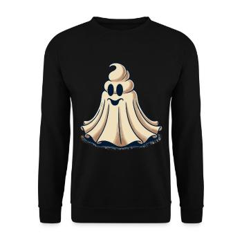 Lustiges Kackhaufen Gespenst Bull Sheet Kacke - Unisex Pullover - Schwarz - Vorne - Alina (178cm) & Michal (187cm)