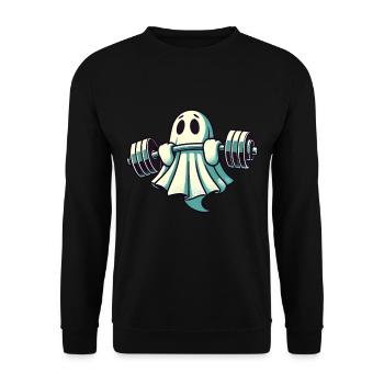 Bodybuilding Ghost Funny Gym Ghost - Unisex Sweatshirt - black - Front - Alina (178cm) & Michal (187cm)
