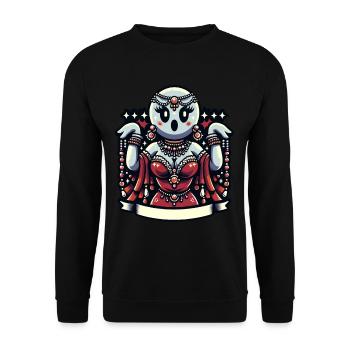 Funny Glamour Ghoul Flashy Halloween - Unisex Sweatshirt - black - Front - Alina (178cm) & Michal (187cm)