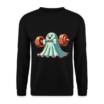 Bodybuilding Ghost Funny Gym Ghost - Unisex Sweatshirt - black - Front - Alina (178cm) & Michal (187cm)