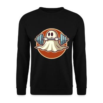 lasMusculation Ghost Funny Gym Ge - Sweat-shirt Unisexe - noir - Devant - Alina (178cm) & Michal (187cm)