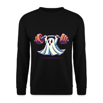 Bodybuilding Ghost Funny Gym Ghost - Unisex Sweatshirt - black - Front - Alina (178cm) & Michal (187cm)