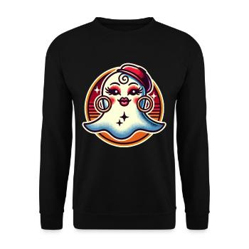Funny Glamour Ghoul Flashy Halloween Girl - Unisex Sweatshirt - black - Front - Alina (178cm) & Michal (187cm)