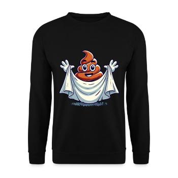 Drôle Caca Pile Ghost Bull Feuille Caca - Sweat-shirt Unisexe - noir - Devant - Alina (178cm) & Michal (187cm)