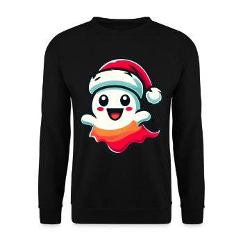 Cute Christmas Ghost Scary - Unisex Sweatshirt - black - Front - Alina (178cm) & Michal (187cm)