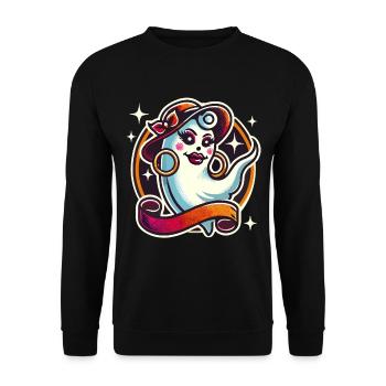 Funny Glamour Ghoul Flashy Halloween - Unisex Sweatshirt - black - Front - Alina (178cm) & Michal (187cm)