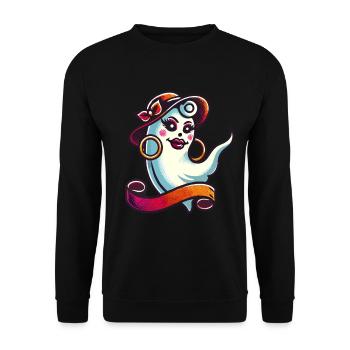 Funny Glamour Ghoul Flashy Halloween - Unisex Sweatshirt - black - Front - Alina (178cm) & Michal (187cm)
