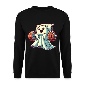 Fun Gym Workout Muscle Building Mind - Unisex Sweatshirt - black - Front - Alina (178cm) & Michal (187cm)