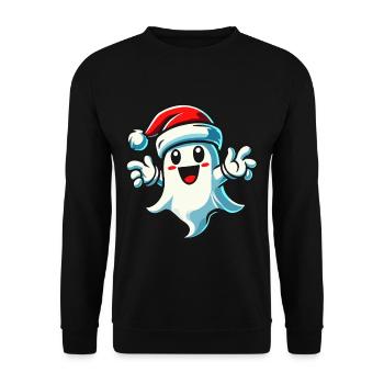 Cute Christmas Ghost Funny Halloween - Unisex Sweatshirt - black - Front - Alina (178cm) & Michal (187cm)