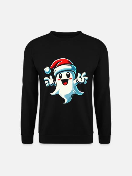 Cute Christmas Ghost Funny Halloween - Unisex Sweatshirt - black