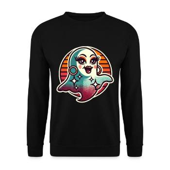Funny Glamour Ghoul Flashy Halloween - Unisex Sweatshirt - black - Front - Alina (178cm) & Michal (187cm)