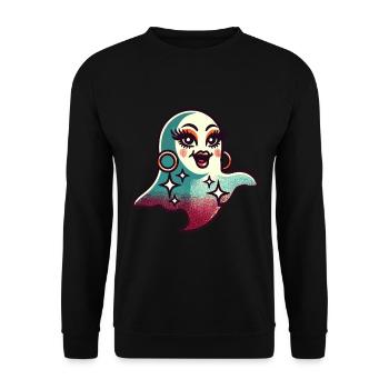 Funny Glamour Ghoul Flashy Halloween - Unisex Sweatshirt - black - Front - Alina (178cm) & Michal (187cm)