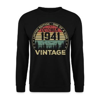 Anniversaire Millésime Fabriqué en Octobre 1941 - Sweat-shirt Unisexe - noir - Devant - Alina (178cm) & Michal (187cm)