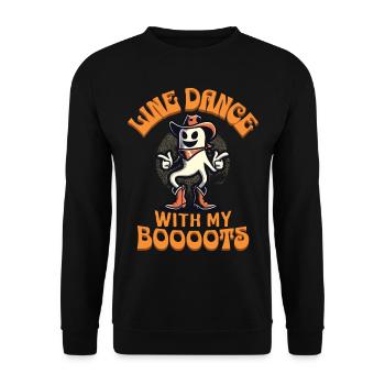 Cowboy With Boots Line Dance Ghost Vintage Retro - Unisex Sweatshirt - black - Front - Alina (178cm) & Michal (187cm)