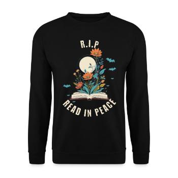 Drôle Livre Amoureux Design Effrayant Halloween - Sweat-shirt Unisexe - noir - Devant - Alina (178cm) & Michal (187cm)
