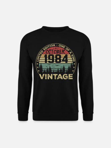 Vintage Jubiläum Hergestellt im Oktober 1984 - Unisex Pullover - Schwarz