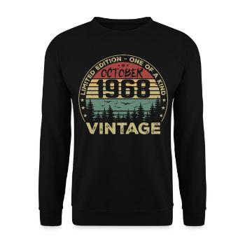 Anniversaire Millésime Fabriqué en Octobre 1968 - Sweat-shirt Unisexe - noir - Devant - Alina (178cm) & Michal (187cm)