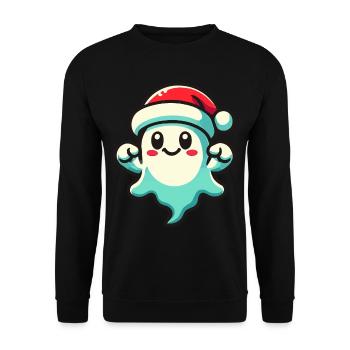 Cute Christmas Ghost Funny Halloween - Unisex Sweatshirt - black - Front - Alina (178cm) & Michal (187cm)
