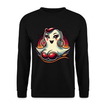 Funny Glamour Ghoul Flashy Halloween - Unisex Sweatshirt - black - Front - Alina (178cm) & Michal (187cm)