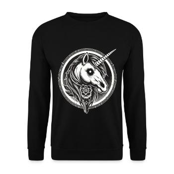 Creepy Gothic Unicorn Aesthetic Goth Design - Unisex Sweatshirt - black - Front - Alina (178cm) & Michal (187cm)
