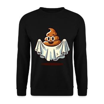 Lustiges Kackhaufen Gespenst Bull Sheet Kacke - Unisex Pullover - Schwarz - Vorne - Alina (178cm) & Michal (187cm)