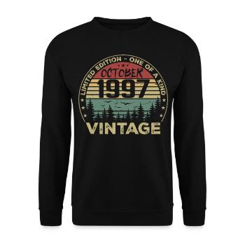 Vintage Anniversary Made in October 1997 - Unisex Sweatshirt - black - Front - Alina (178cm) & Michal (187cm)