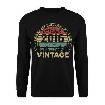 Vintage Anniversary Made in October 2016 - Unisex Sweatshirt - black - Front - Alina (178cm) & Michal (187cm)