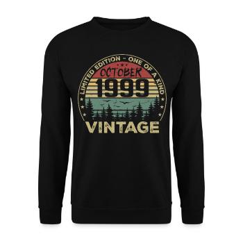 Vintage Anniversary Made in October 1999 - Unisex Sweatshirt - black - Front - Alina (178cm) & Michal (187cm)