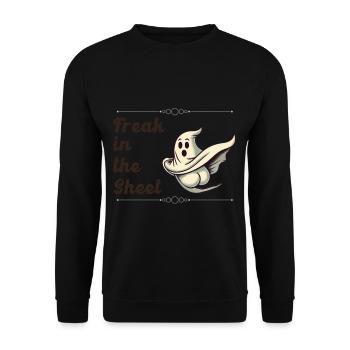 Freak dans la feuille drôle de conception fantôme - Sweat-shirt Unisexe - noir - Devant - Alina (178cm) & Michal (187cm)