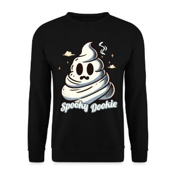 Lustiges Spooky Dookie Kackhaufen Gespenst - Unisex Pullover - Schwarz - Vorne - Alina (178cm) & Michal (187cm)