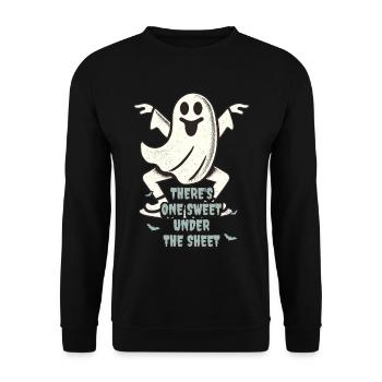 Lustiger Gespenster Spruch Retro Kostüm - Unisex Pullover - Schwarz - Vorne - Alina (178cm) & Michal (187cm)