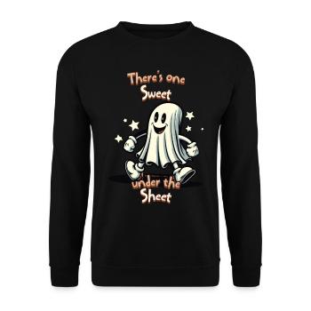 Lustiger Gespenster Spruch Retro Kostüm - Unisex Pullover - Schwarz - Vorne - Alina (178cm) & Michal (187cm)