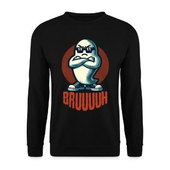 Scary Halloween Ghost Broth - Unisex Sweatshirt - black - Front - Alina (178cm) & Michal (187cm)
