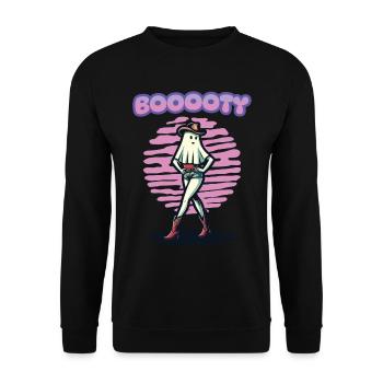 Drôle Halloween Butin Cowboy Fille Fantôme - Sweat-shirt Unisexe - noir - Devant - Alina (178cm) & Michal (187cm)