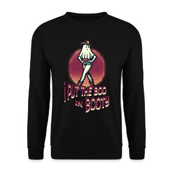 Lustiges Halloween Girl: I Put The Boo In Booty - Unisex Pullover - Schwarz - Vorne - Alina (178cm) & Michal (187cm)