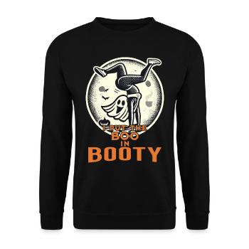 Funny Halloween Girl With Boo In Booty - Unisex Sweatshirt - black - Front - Alina (178cm) & Michal (187cm)