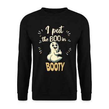 Ghost butt I put the boo in booty - Unisex Sweatshirt - black - Front - Alina (178cm) & Michal (187cm)