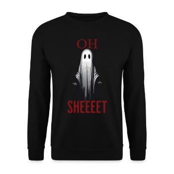 Halloween Oh Sheet Gespenst Lustig - Unisex Pullover - Schwarz - Vorne - Alina (178cm) & Michal (187cm)
