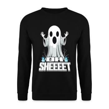 Halloween Oh Sheet Gespenst Lustig - Unisex Pullover - Schwarz - Vorne - Alina (178cm) & Michal (187cm)
