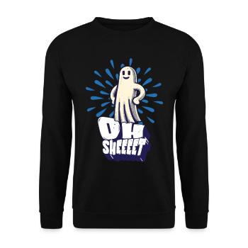 Halloween Spaß Oh Sheet Gespenst Lustig - Unisex Pullover - Schwarz - Vorne - Alina (178cm) & Michal (187cm)