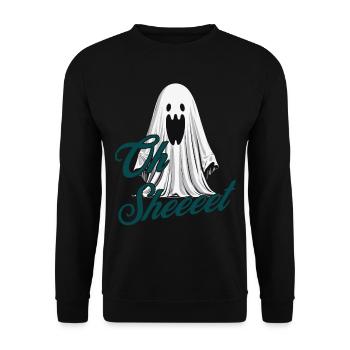 Oh Sheet Gespenst Lustig Halloween Spaß - Unisex Pullover - Schwarz - Vorne - Alina (178cm) & Michal (187cm)
