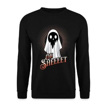 Halloween Oh Sheet Gespenst Lustig Geist - Unisex Pullover - Schwarz - Vorne - Alina (178cm) & Michal (187cm)