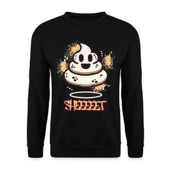 Drôle Caca Pile Fantôme Caca d’Halloween - Sweat-shirt Unisexe - noir - Devant - Alina (178cm) & Michal (187cm)
