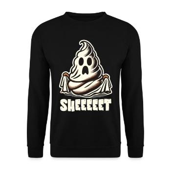 Halloween Caca Drôle Feuille Fantôme - Sweat-shirt Unisexe - noir - Devant - Alina (178cm) & Michal (187cm)